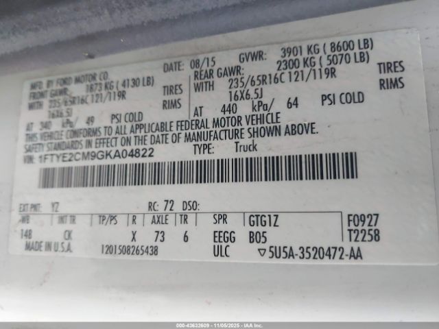 2016 FORD TRANSIT-150 1FTYE2CM9GKA04822 Photo 8