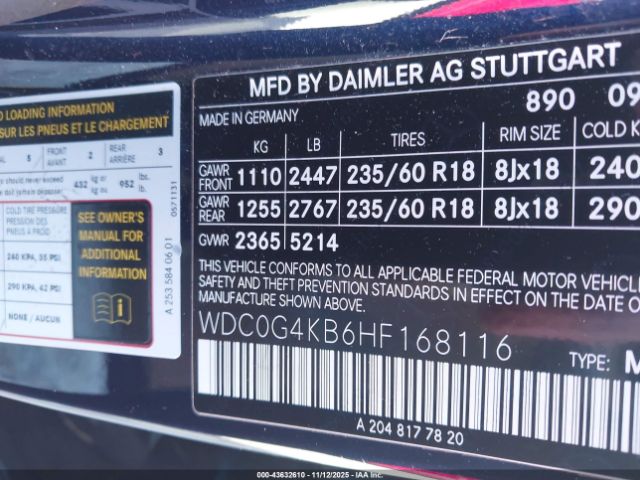 2017 MERCEDES-BENZ GLC 300 WDC0G4KB6HF168116 Photo 8