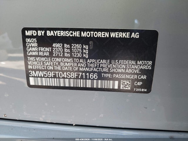 BMW M340I 2025 3MW59FT04S8F71166 Image 9