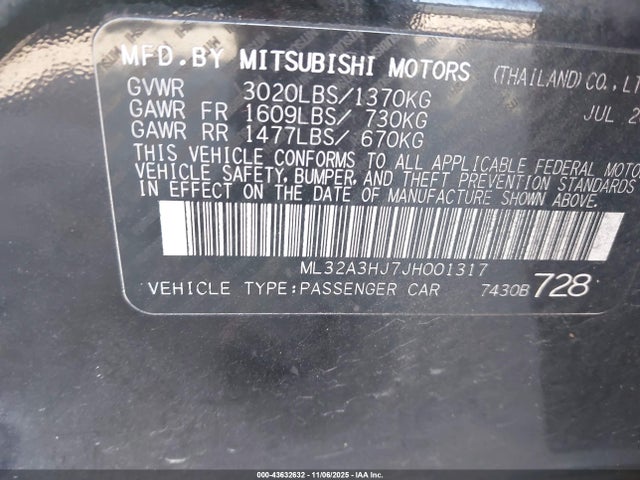 2018 MITSUBISHI MIRAGE ML32A3HJ7JH001317 Photo 8
