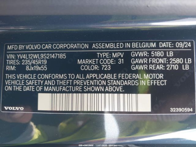 2025 VOLVO V60 CROSS COUNTRY YV4L12WL9S2147185 Photo 8