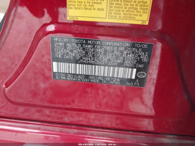 2006 LEXUS GS 300 JTHCH96S360013349 Photo 8