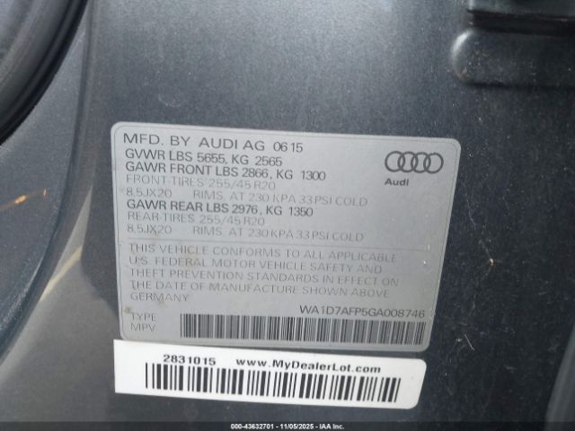 2016 AUDI Q5 WA1D7AFP5GA008746 Photo 8
