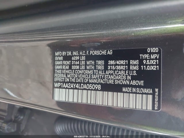 2020 PORSCHE CAYENNE WP1AA2AY4LDA05098 Photo 8