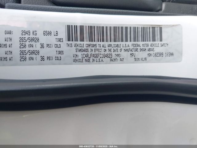 2015 JEEP GRAND CHEROKEE 1C4RJFAG6FC164623 Photo 8