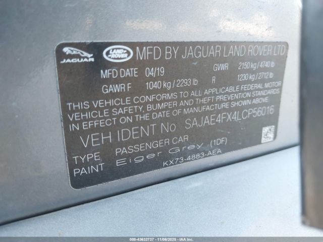 2020 JAGUAR XE SAJAE4FX4LCP56016 Photo 8