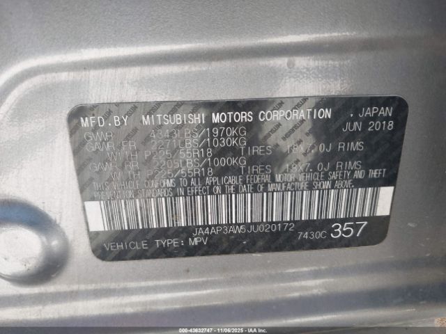 2018 MITSUBISHI OUTLANDER SPORT JA4AP3AW5JU020172 Photo 8