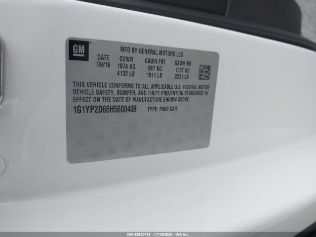 2017 CHEVROLET CORVETTE 1G1YP2D66H5600408 Photo 8