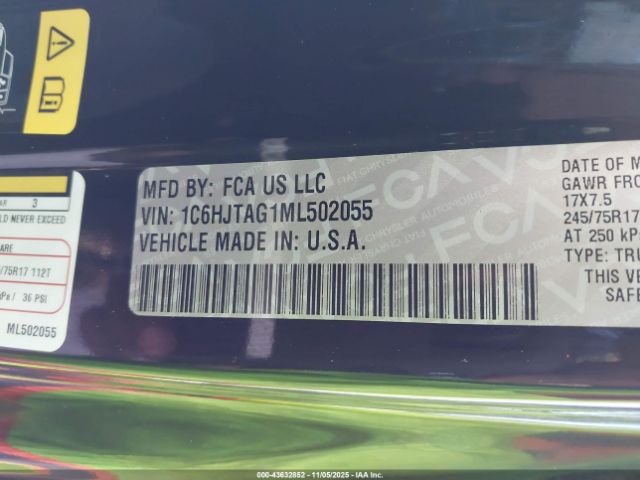 2021 JEEP GLADIATOR 1C6HJTAG1ML502055 Photo 8