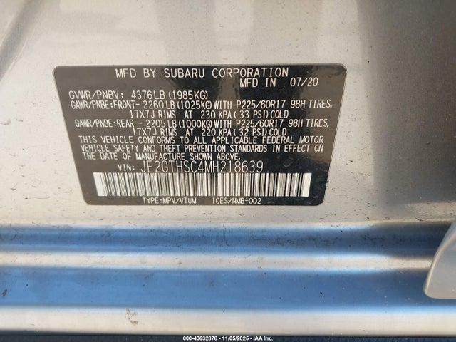 Subaru Crosstrek Sport 2021 JF2GTHSC4MH218639 Image 9