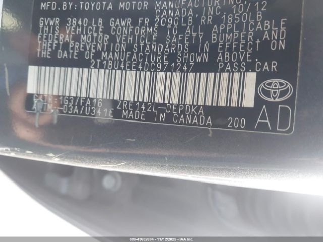 2013 TOYOTA COROLLA 2T1BU4EE4DC971247 Photo 8