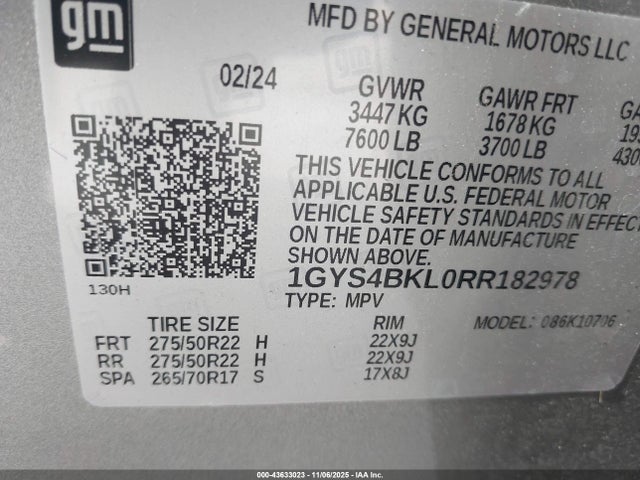 2024 CADILLAC ESCALADE 1GYS4BKL0RR182978 Photo 8