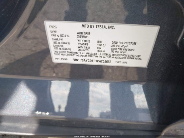 2023 TESLA MODEL Y 7SAYGDEE1PA208653 Photo 8
