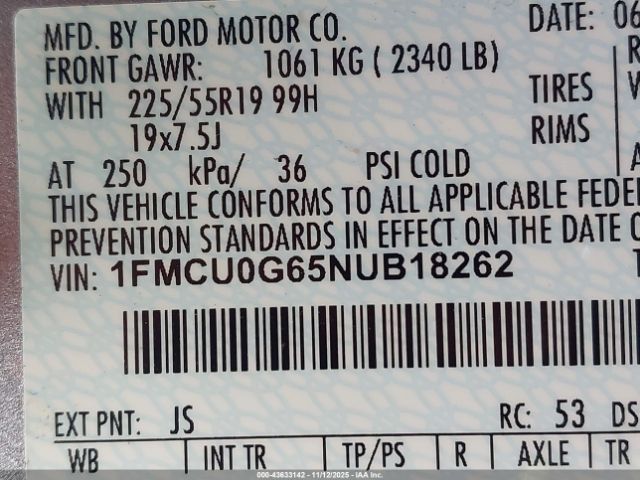 2022 FORD ESCAPE 1FMCU0G65NUB18262 Photo 8