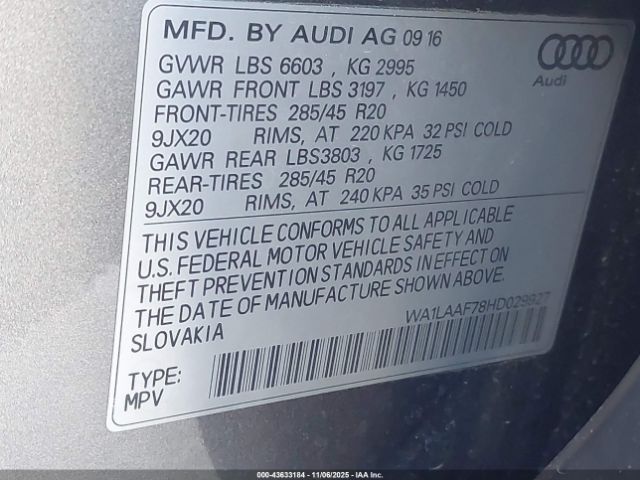 2017 AUDI Q7 WA1LAAF78HD029927 Photo 8
