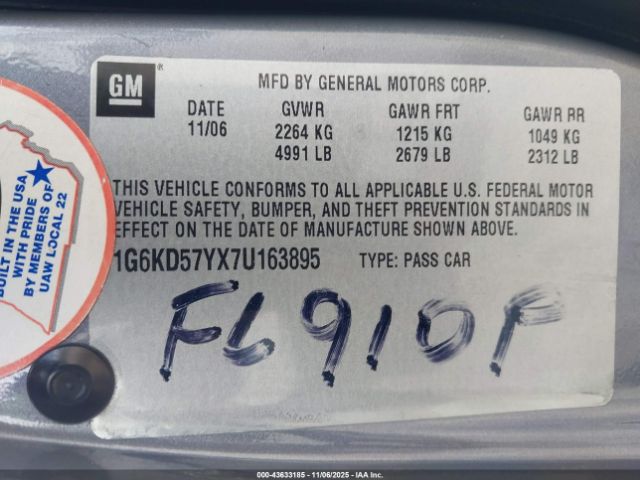 2007 CADILLAC DTS 1G6KD57YX7U163895 Photo 8