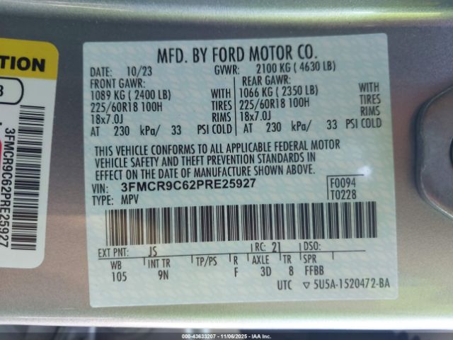 2023 FORD BRONCO SPORT 3FMCR9C62PRE25927 Photo 8