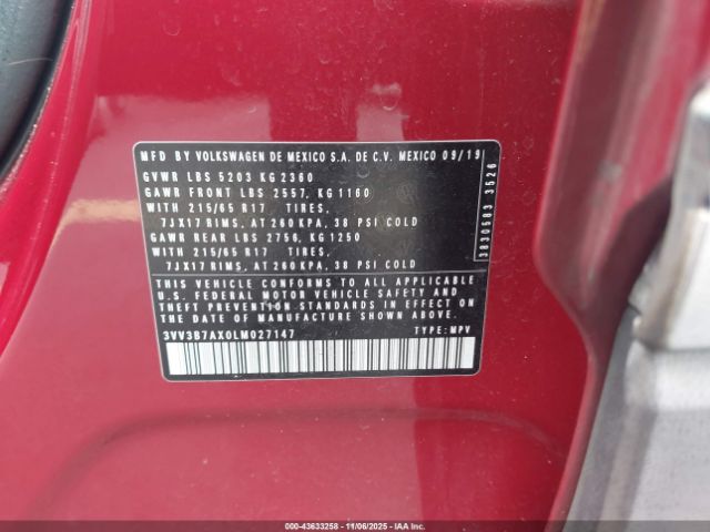 2020 VOLKSWAGEN TIGUAN 3VV3B7AX0LM027147 Photo 8