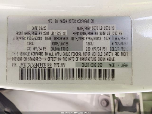 2021 MAZDA CX-9 JM3TCACY2M0508155 Photo 8