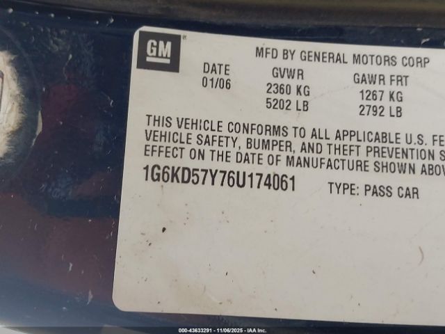 2006 CADILLAC DTS 1G6KD57Y76U174061 Photo 8