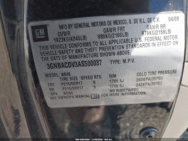 2010 CHEVROLET HHR 3GNBACDV3AS500037 Photo 8