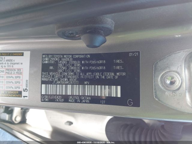 2021 LEXUS GX 460 JTJAM7BXXM5287073 Photo 8