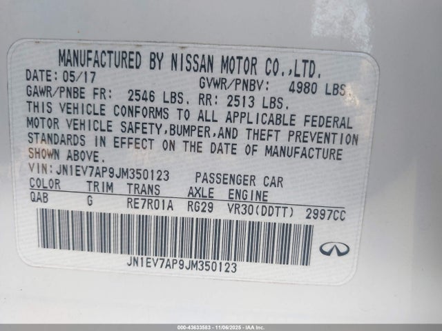 2018 INFINITI Q50 JN1EV7AP9JM350123 Photo 8