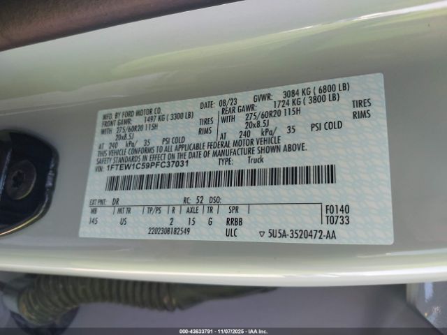 2023 FORD F-150 1FTEW1C59PFC37031 Photo 8
