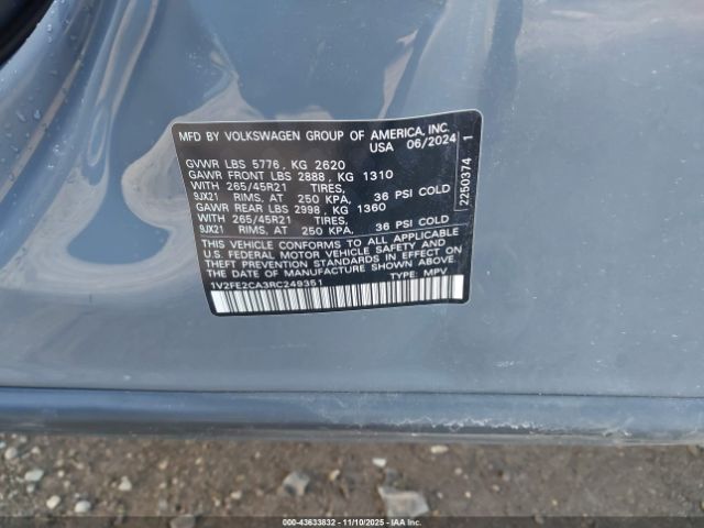 2024 VOLKSWAGEN ATLAS CROSS SPORT 1V2FE2CA3RC249351 Photo 8