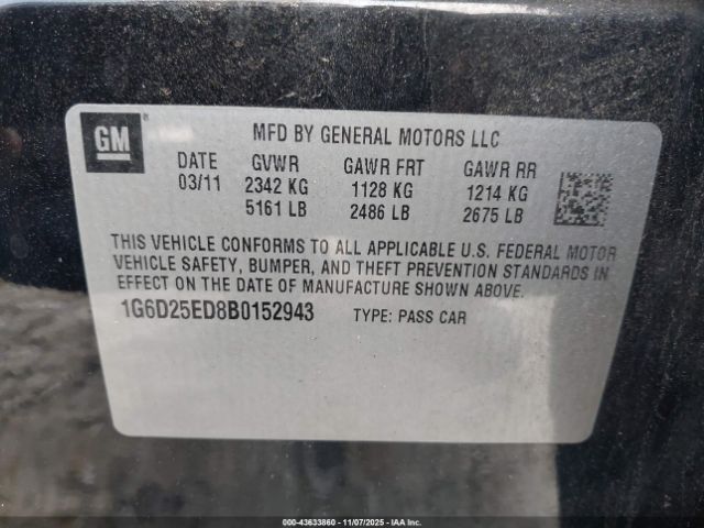 2011 CADILLAC CTS 1G6D25ED8B0152943 Photo 8