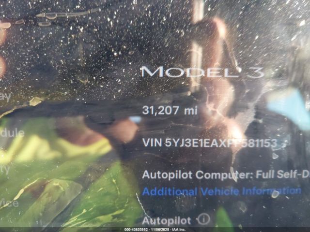 2023 TESLA MODEL 3 5YJ3E1EAXPF581153 Photo 6
