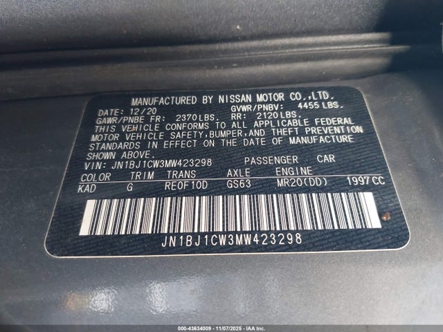 Продажа на аукционе авто 2021 Nissan Rogue Sport Sl Awd Xtronic Cvt, vin: JN1BJ1CW3MW423298, номер лота: 43634009