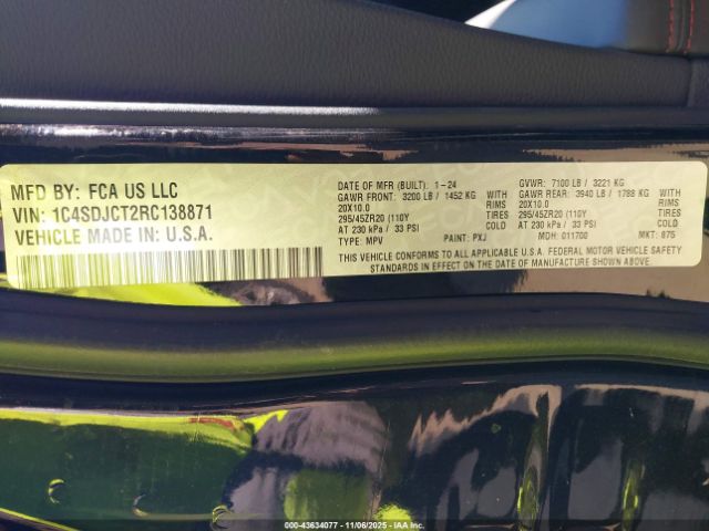 2024 DODGE DURANGO 1C4SDJCT2RC138871 Photo 8