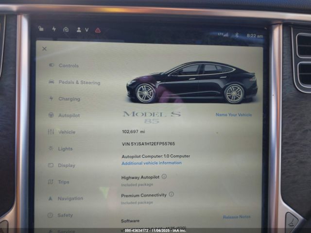 2014 TESLA MODEL S 5YJSA1H12EFP55765 Photo 6