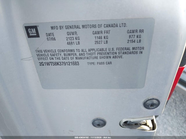 2007 CHEVROLET IMPALA 2G1WT58K379121683 Photo 8