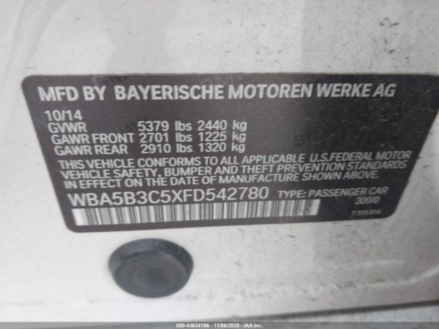 2015 BMW 535I WBA5B3C5XFD542780 Photo 8