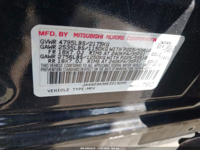 2014 MITSUBISHI OUTLANDER JA4AD3A38EZ015295 Photo 8