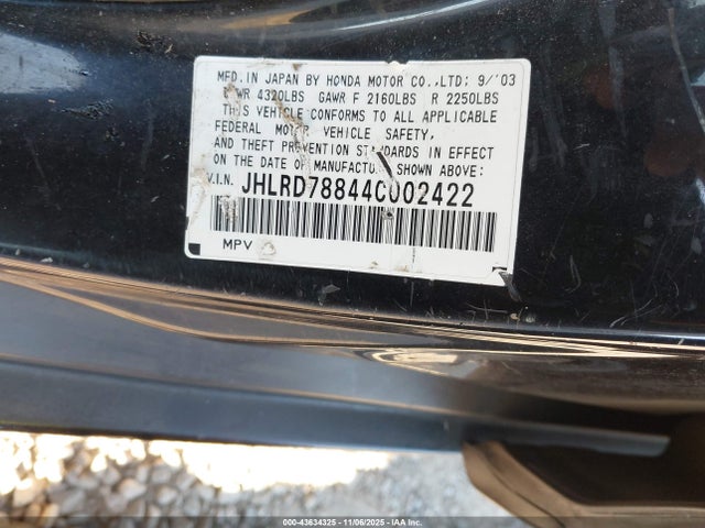 2004 HONDA CR-V JHLRD78844C002422 Photo 8