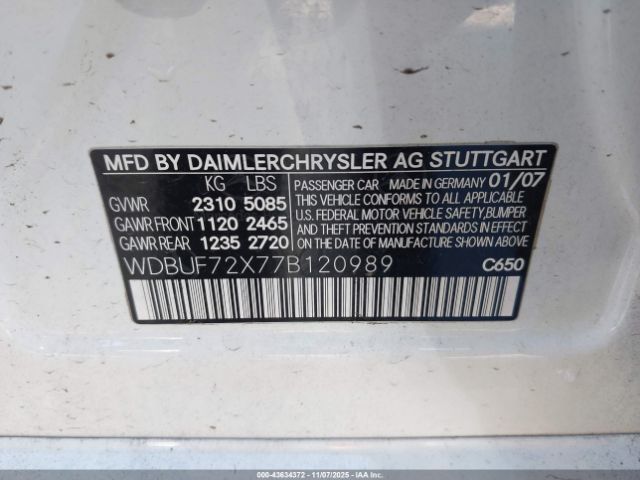 2007 MERCEDES-BENZ E 550 WDBUF72X77B120989 Photo 8