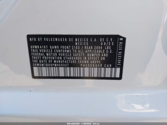 2023 VOLKSWAGEN JETTA 3VW5M7BU9PM050337 Photo 8