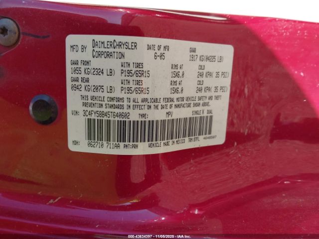 2005 CHRYSLER PT CRUISER 3C4FY58B45T640602 Photo 8