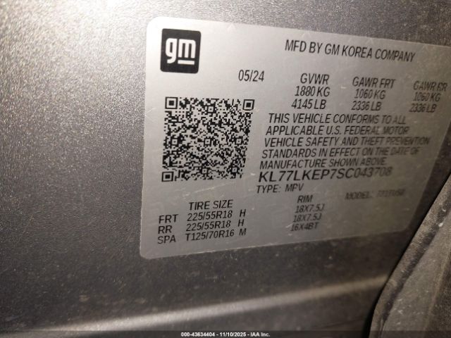 2025 CHEVROLET TRAX KL77LKEP7SC043708 Photo 8