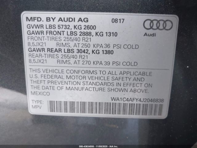 2018 AUDI SQ5 WA1C4AFY4J2046838 Photo 8