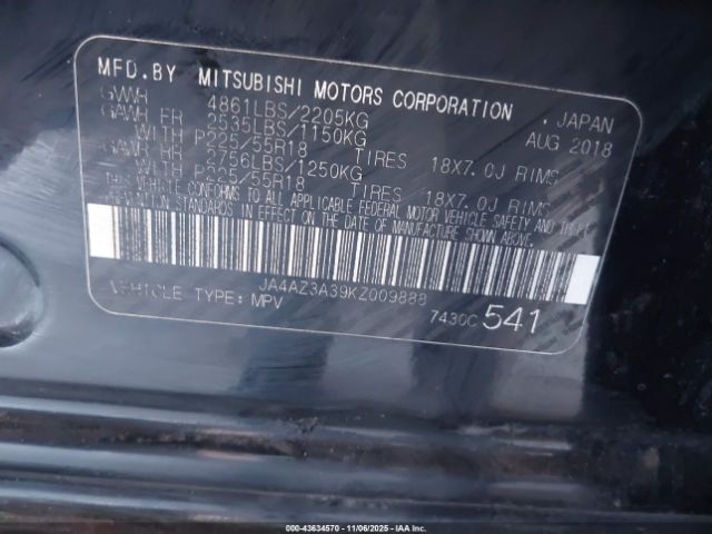 2019 MITSUBISHI OUTLANDER JA4AZ3A39KZ009888 Photo 8