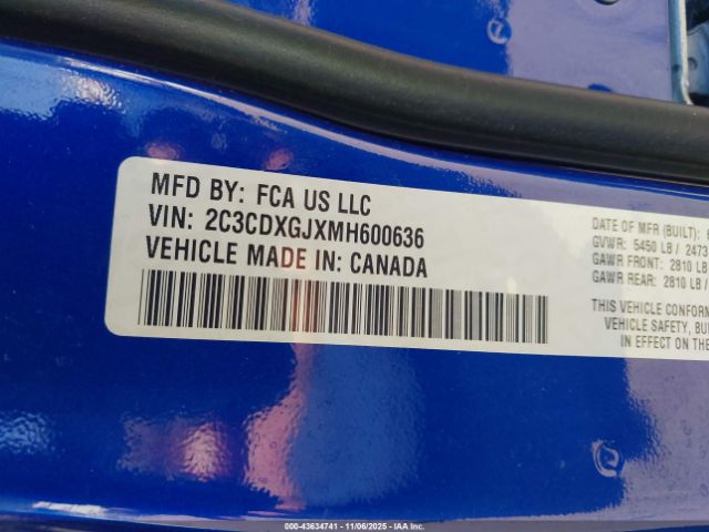2021 DODGE CHARGER 2C3CDXGJXMH600636 Photo 8