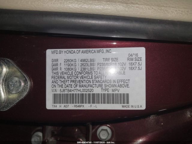 2017 ACURA RDX 5J8TB4H77HL002520 Photo 8