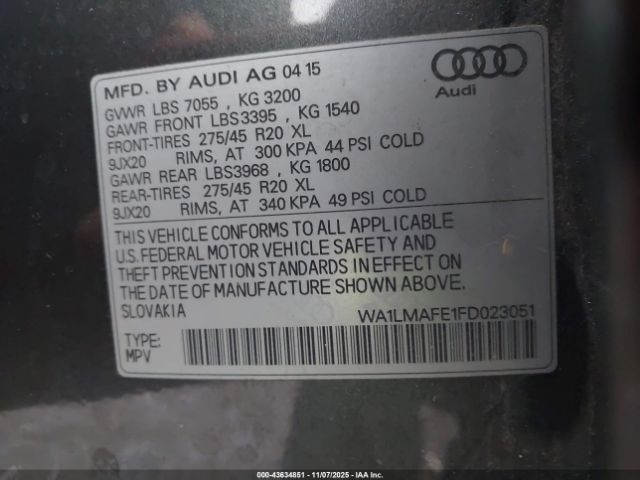 2015 AUDI Q7 WA1LMAFE1FD023051 Photo 8