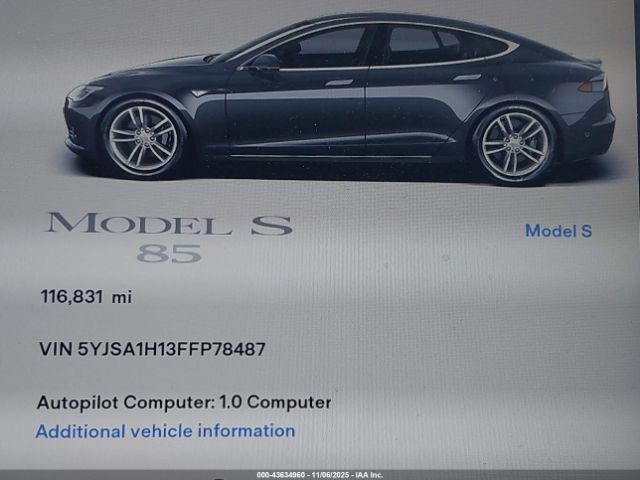 2015 TESLA MODEL S 5YJSA1H13FFP78487 Photo 6