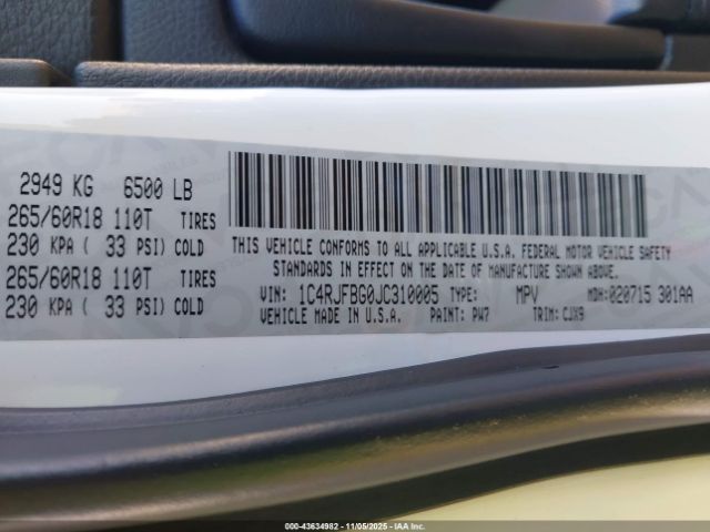 2018 JEEP GRAND CHEROKEE 1C4RJFBG0JC310005 Photo 8