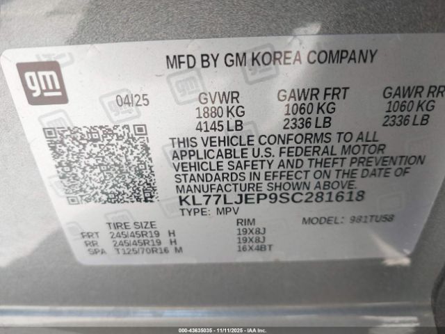 2025 CHEVROLET TRAX KL77LJEP9SC281618 Photo 8